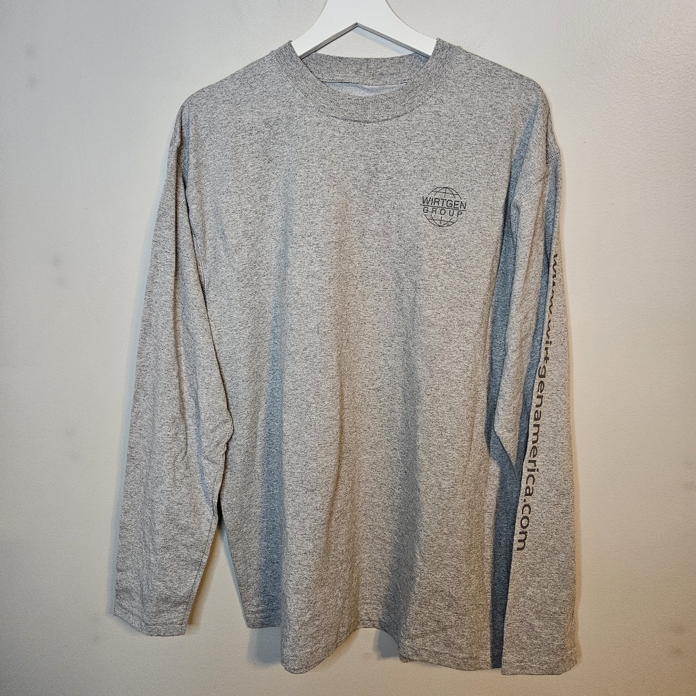 NEW Wirtgen Group Gray Long Sleeve Men's Shirt Large Zorrel Road Work Mineral